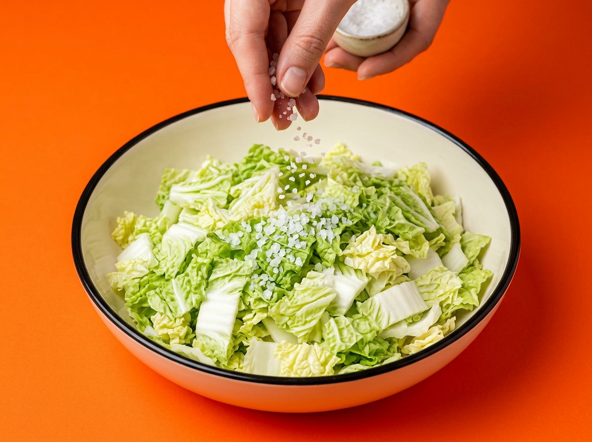 Cut & salt the cabbage